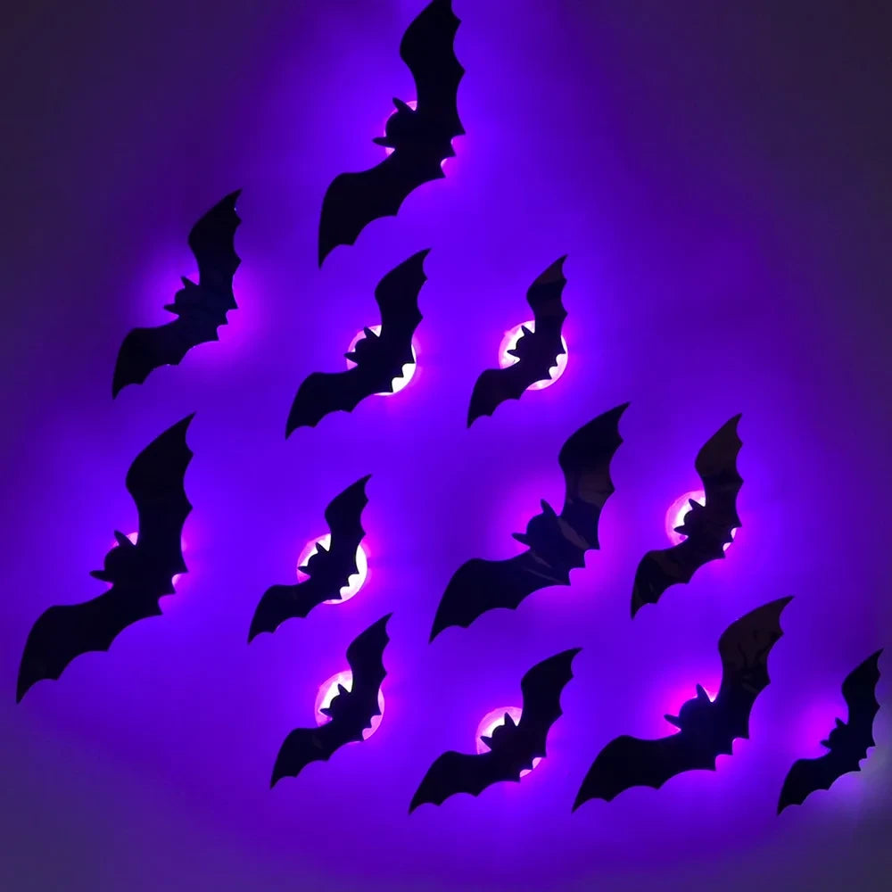 3D Black Bat & Spider Wall Stickers