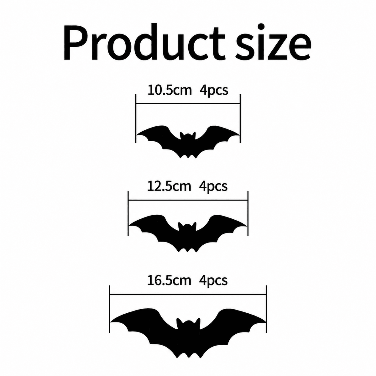 3D Black Bat & Spider Wall Stickers
