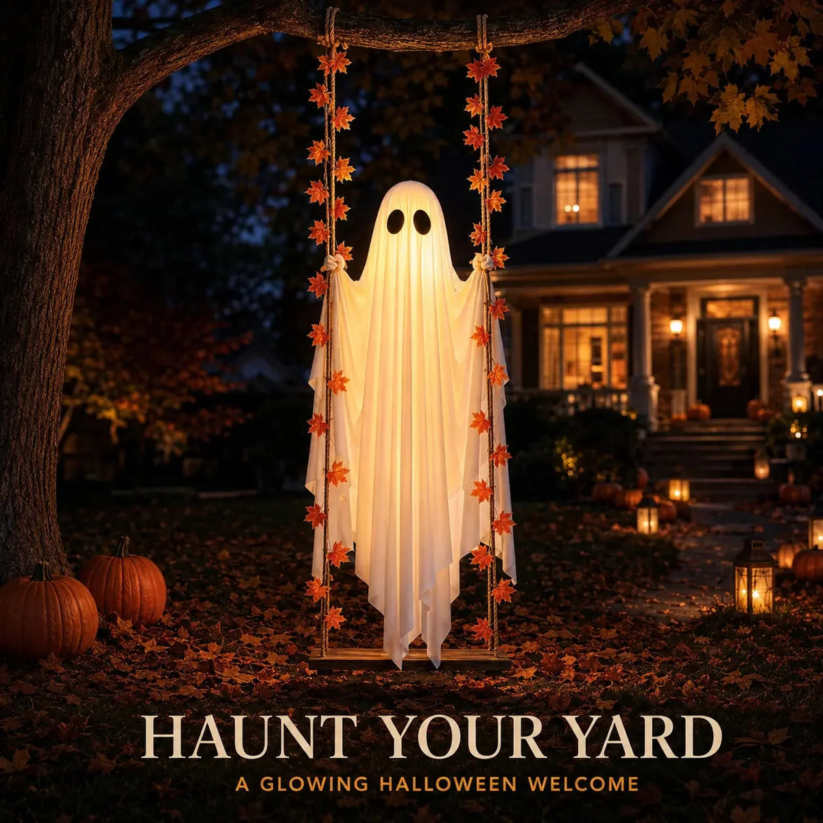 👻 Halloween Swinging Ghost Light Create A Magical Haunted Porch This Halloween 💡