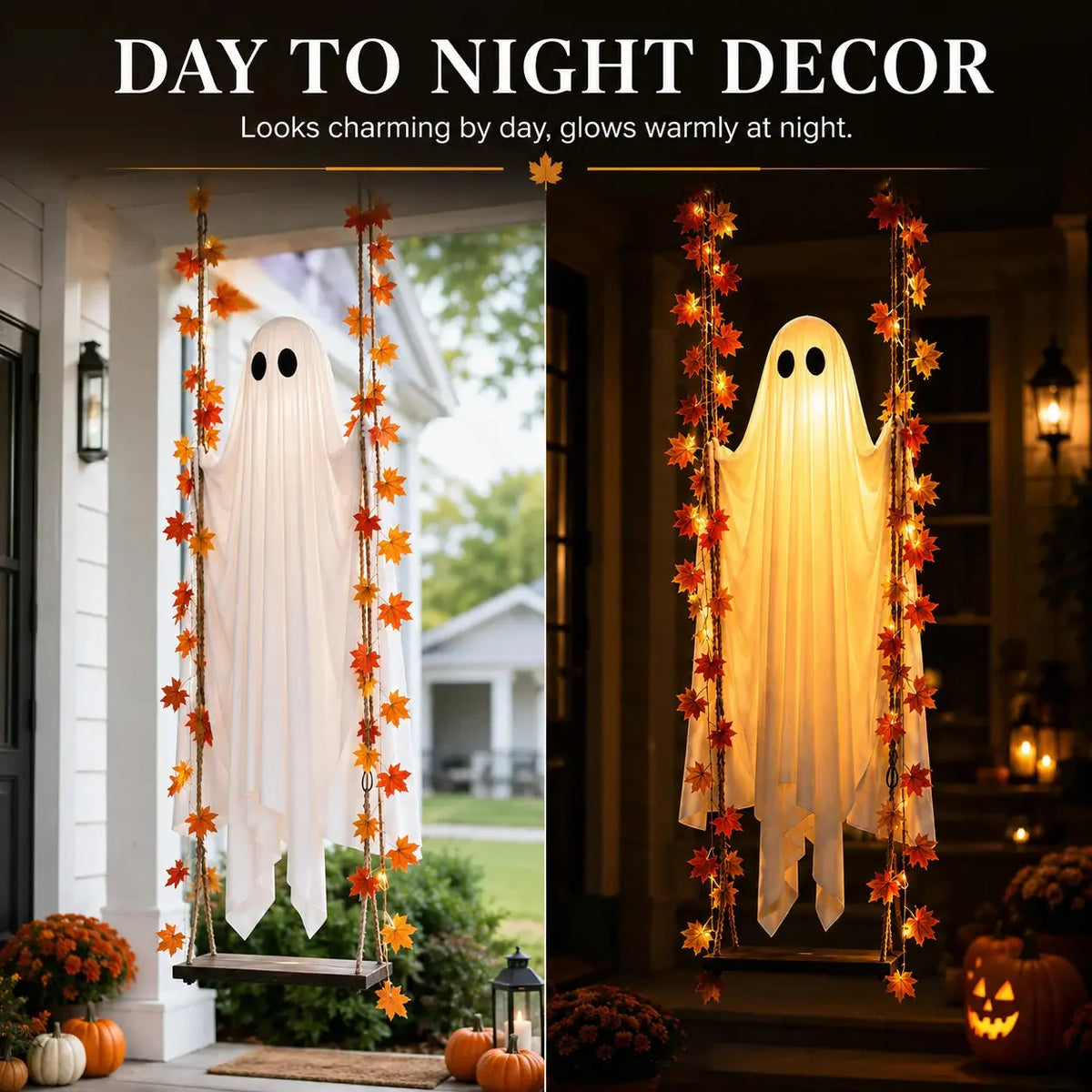 👻 Halloween Swinging Ghost Light Create A Magical Haunted Porch This Halloween 💡