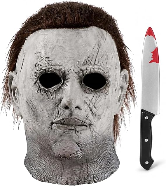Michael Myers Mask, Halloween Mask for Adult With Classic Knife Realistic Horror, Michael Myers Costume Cosplay