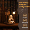 Resin Halloween Ghost Reading Lantern Multi-Purpose Halloween Ambiance Lamp Cartoon Tabletop Ornament for Home Indoor Decors