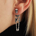 Gothic Halloween Skeleton Skull Earrings For Women Retro Punk Metal Ghost Claws Dangle Earring Party Jewelry Halloween Gift