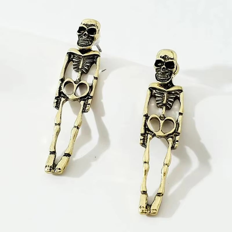 Gothic Halloween Skeleton Skull Earrings For Women Retro Punk Metal Ghost Claws Dangle Earring Party Jewelry Halloween Gift