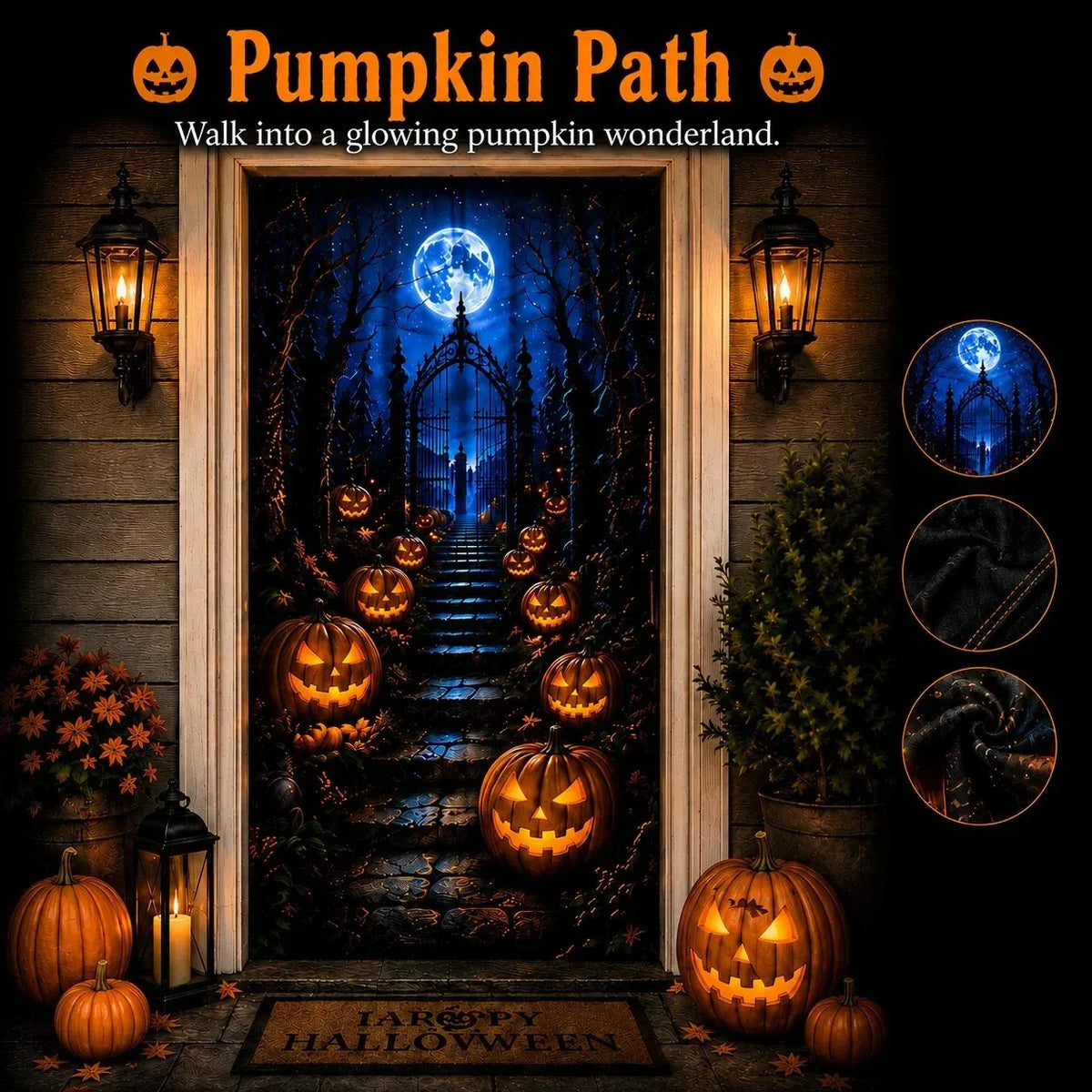 🔥 🎃 Halloween Portal Door Curtain – Realistic Spooky Door Decor