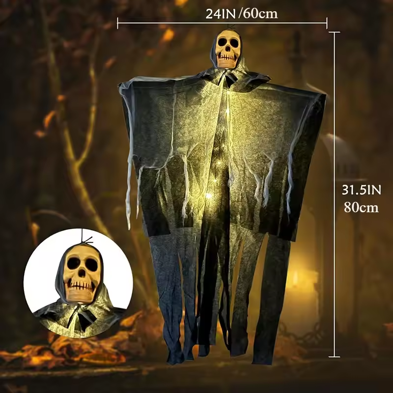 Glowing Skull Gauze Hanging Ghost