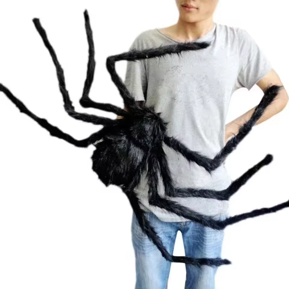 Giant Plush Halloween Spider Decoration