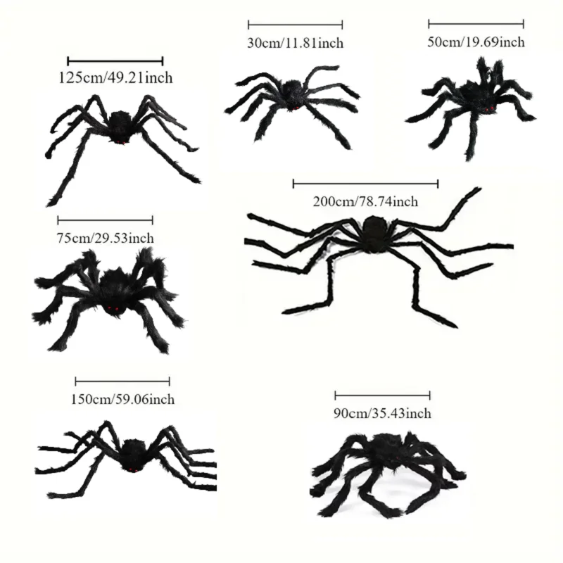 Giant Plush Halloween Spider Decoration