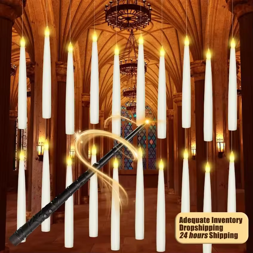 Floating Flameless Candles with Wand Remote