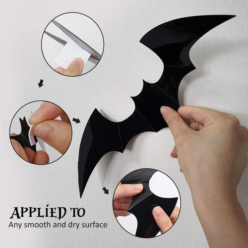 3D Black Bat & Spider Wall Stickers