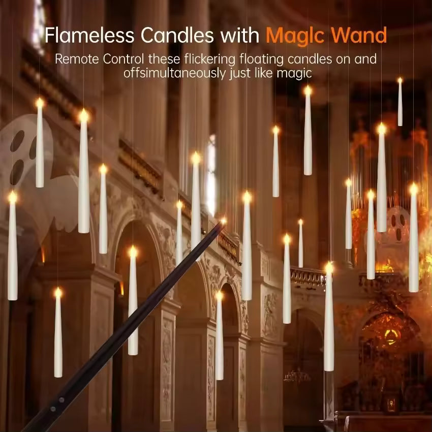 Floating Flameless Candles with Wand Remote